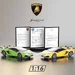 Voiture télécommandée pour Lamborghini, Voiture de loisir officielle à l'échelle 1:16 Lambo avec phare, Jouets de course 2,4 GHz pour garçons et filles de 4 à 12 ans, 12 km/h, Cadeau d'anniversaire