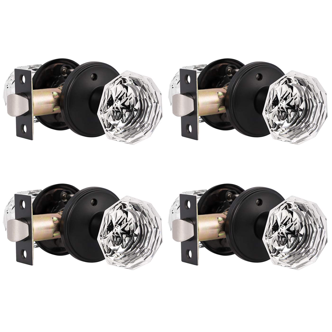 Black Privacy Door Knobs - 5 Pack with Lock -10