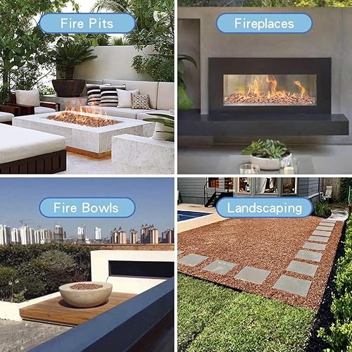 Miniatura 6 de Skyflame Rocas de lava de 10 libras para hogueras, mesas de fuego, chimeneas, decoración de paisajismo de jardín, uso en interiores y exteriores,