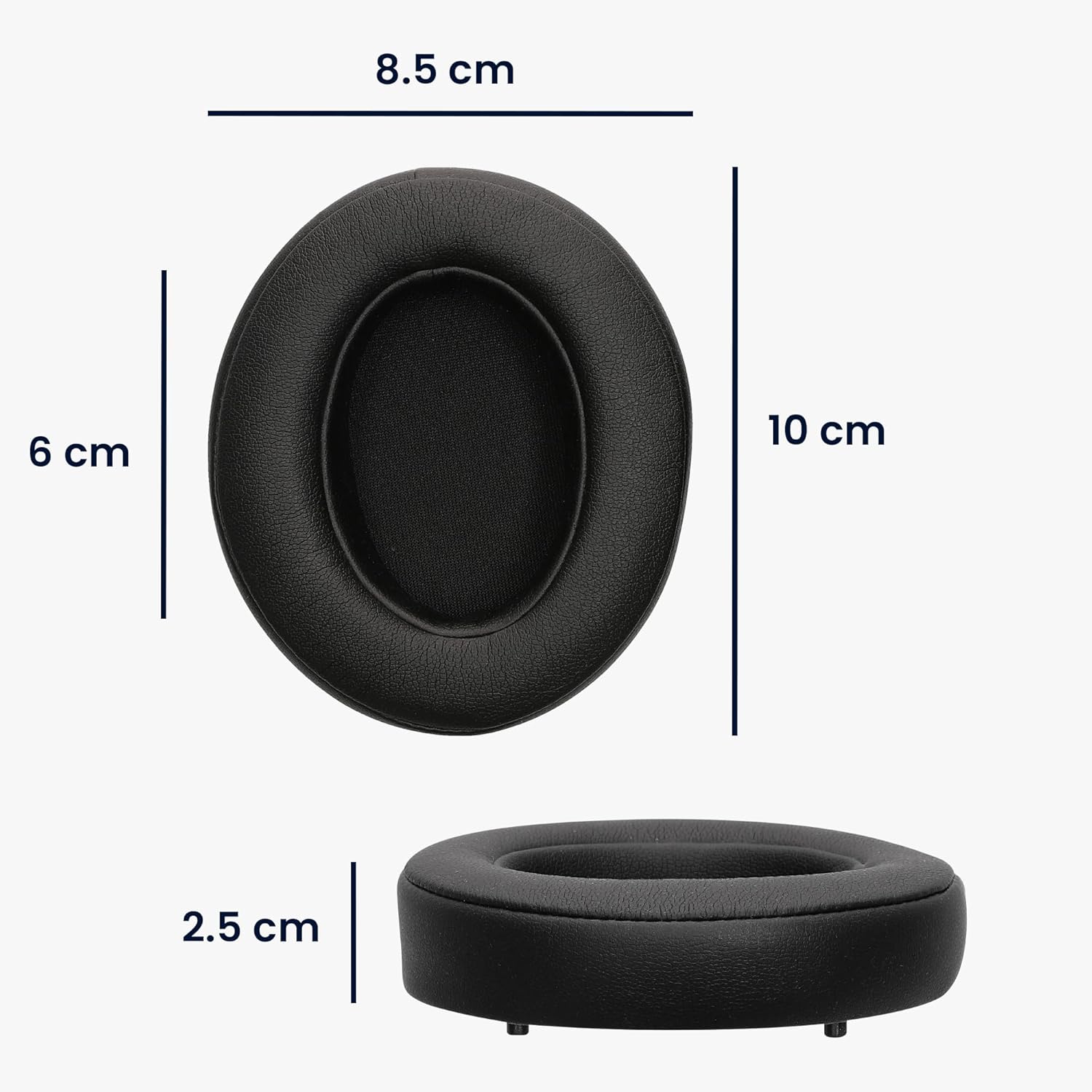 kwmobile Ear Pads Compatible with DOQAUS Earpads - 2X Replacement for Headphones - Black