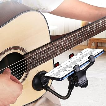Guitar Head Phone Holder Mount for Live Broadcast Teaching Video Recording Android and iPhone Compatible Guitar Suction