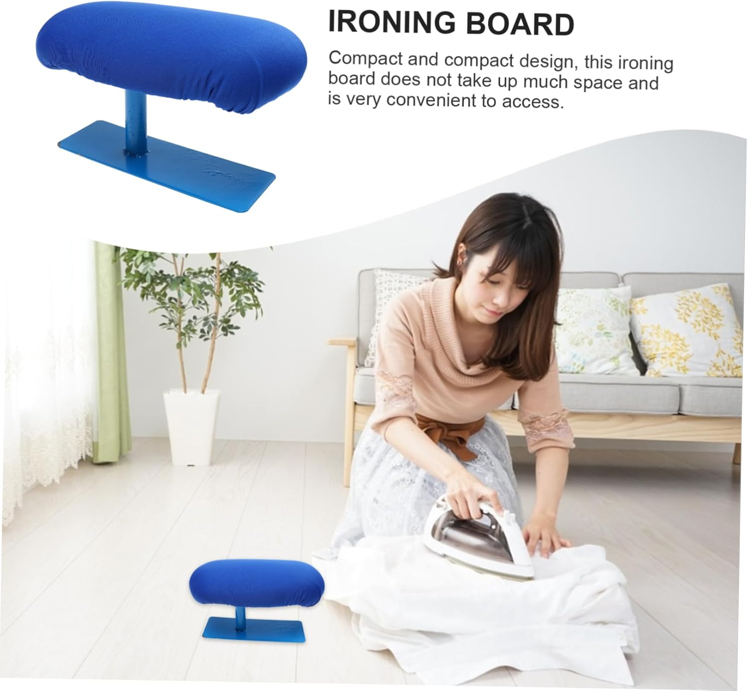 Unomor Practical Padded Sleeve Ironing Board Multi Functional Ironing Aid for Home Use Non Slip Design for Tailoring and Garment Steaming Material Compact