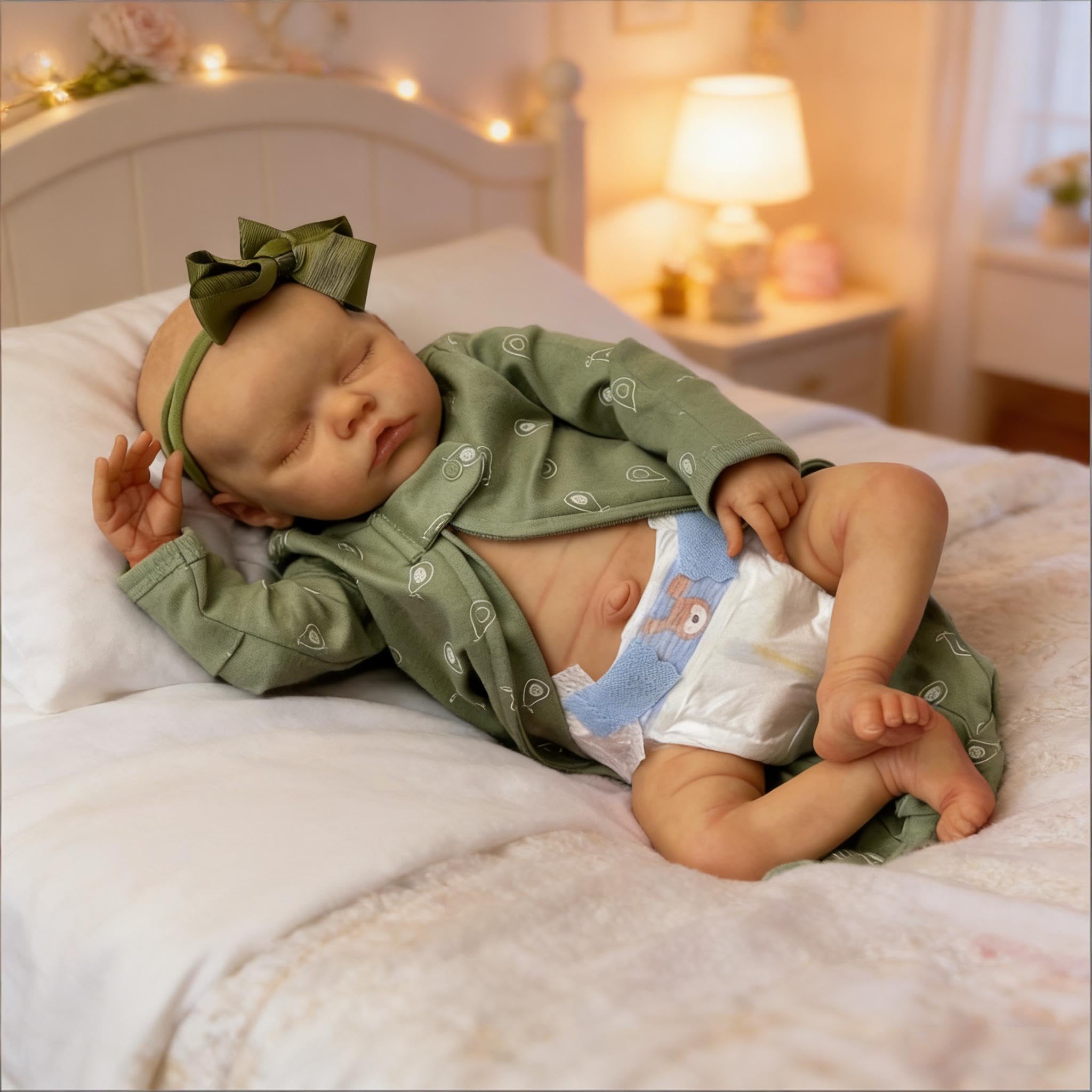 Reborn Baby Dolls silikonowe całe ciało, winylowe, 45 cm, realistyczne, śpiąca dziewczyna, prawdziwa lalka niemowlęca, realistyczna lalka noworodka, z akcesoriami do zabawek