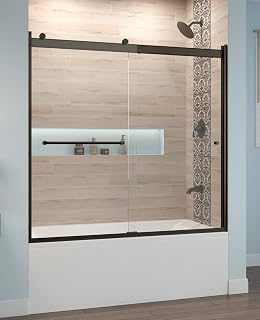 RTLA05B6057XPOR Rotolo Sliding Tub Door 56-60 in. W x 57 in. H, Oil Rubbed Bronze, 1/4 in. AquaGlideXP Clear Tempered Glass