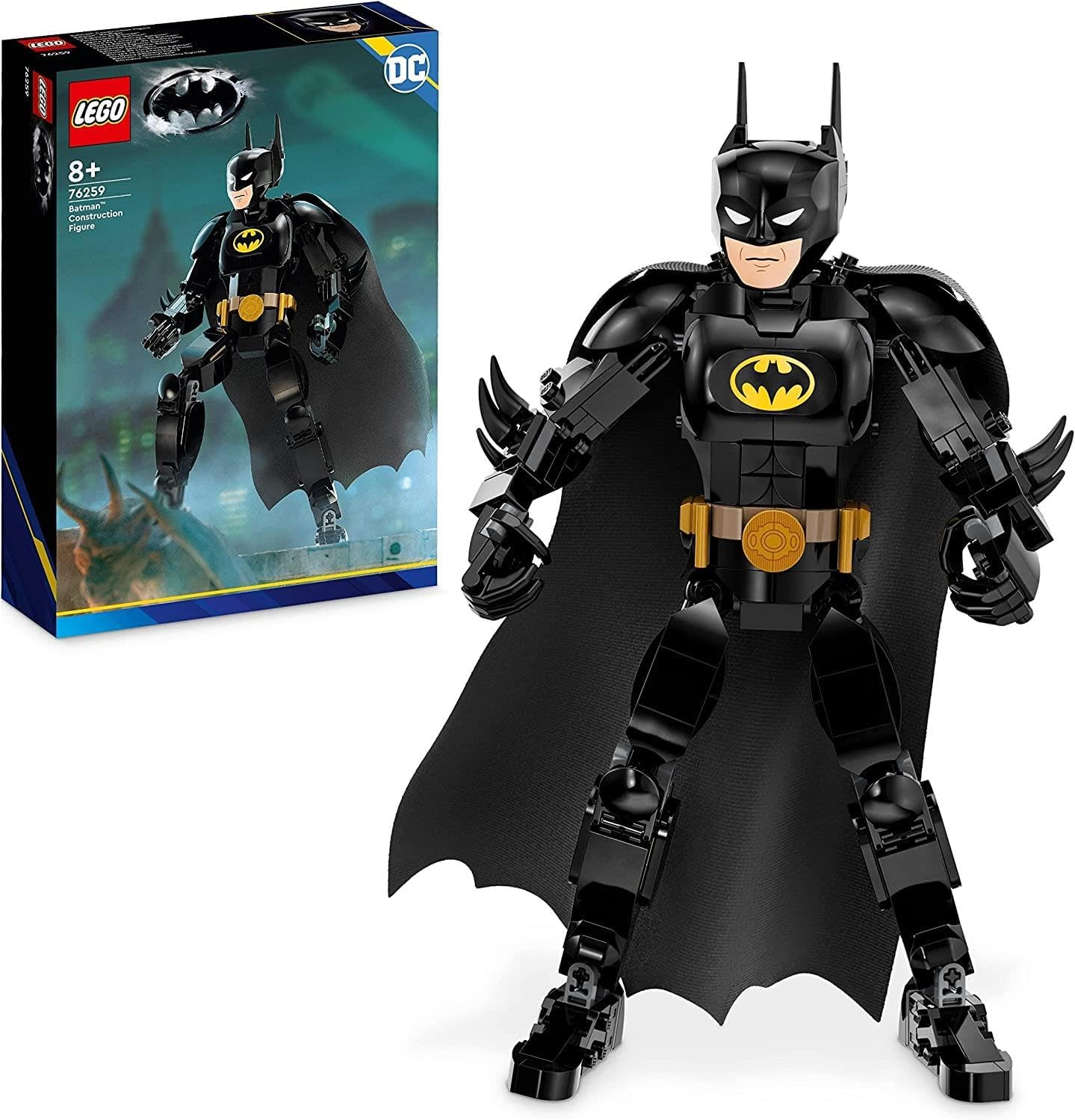 76259 DC The Batman Figure, Superhero Construction and Decoration Toy with Cape, Based on The Batman Movie 1989, Collectible Game, Gift Idea for Children