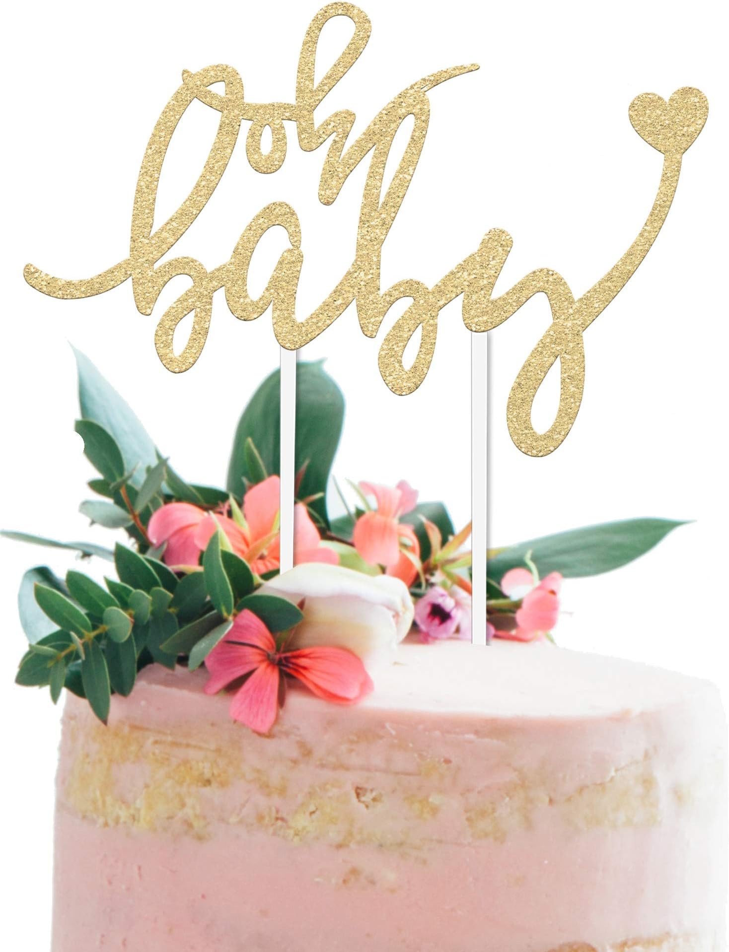 Merry Expressions Oh Baby Cake Topper - Baby Shower & Gender Reveal, Boho Decorations
