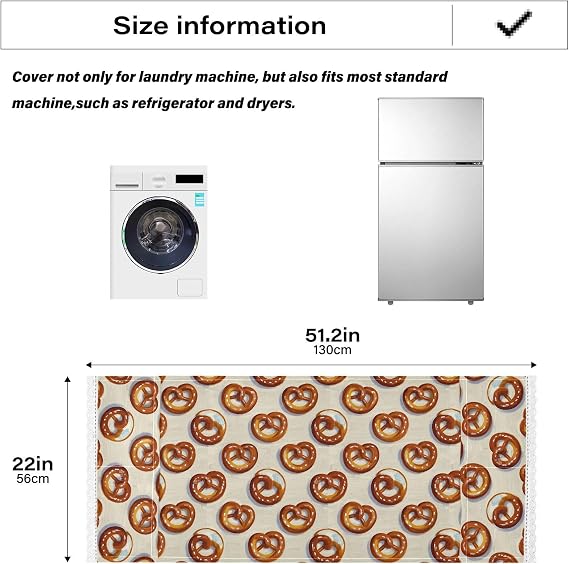 Brown Lye Knot lace edge Washer and Dryer Covers with side bag sturdy Washing Machine Protective Cover Fits Most Washers or Dryers 51.2x22in