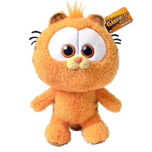 ANIMAGIC - Peluche Baby Garfield - Peluche Gato Garfield Muy Suave en Versión Bebé - para Niños y Niñas Fans del Famoso Gato Dormilón - Héroe de Cómics - Idea Regalo Cumpleaños, Navidad Desde 2 años - Naranja.