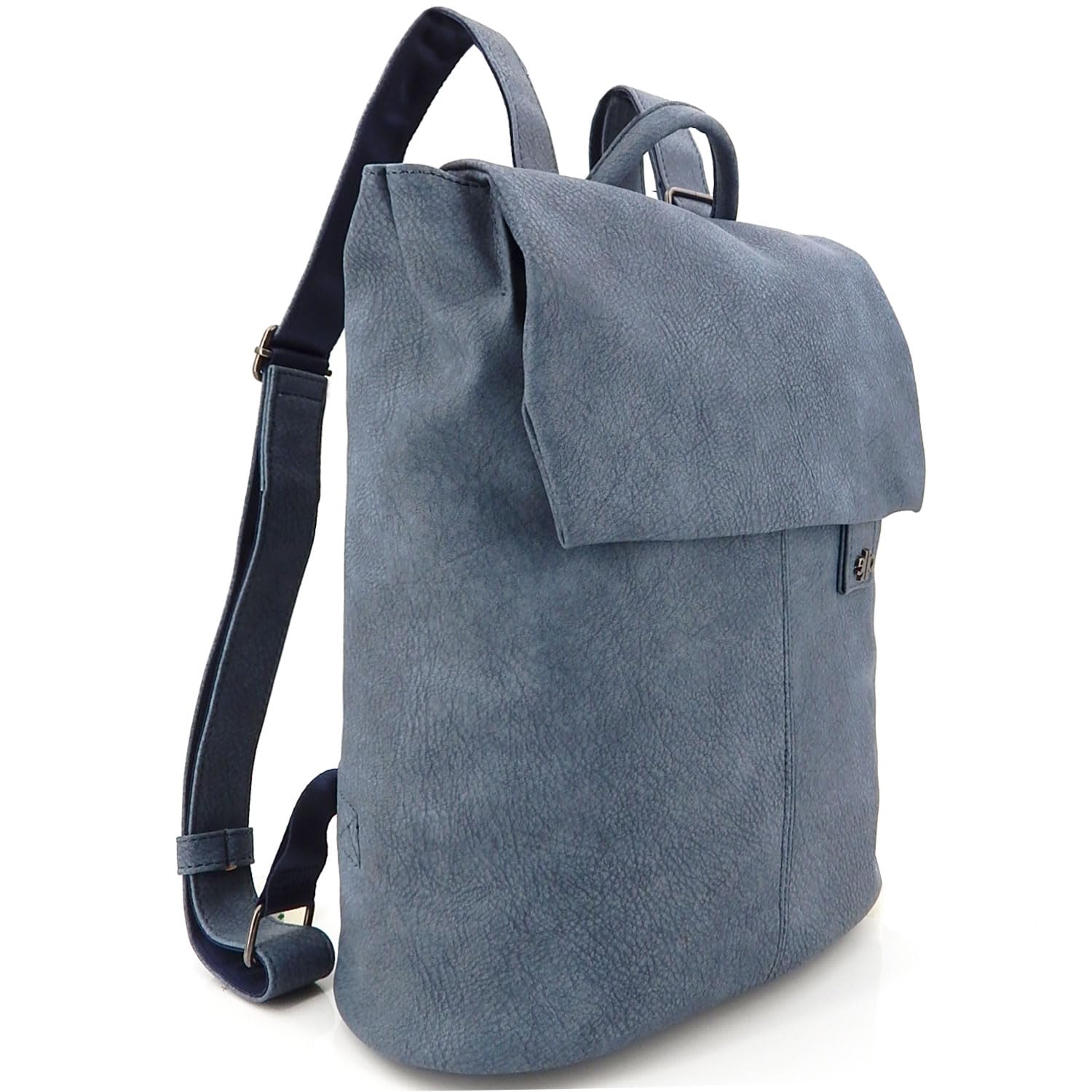 ekavale - Elegant Rucksack für Damen & Mädchen – City Daypack aus Optik Leder – klein Schulrucksack Backpack (Blau)