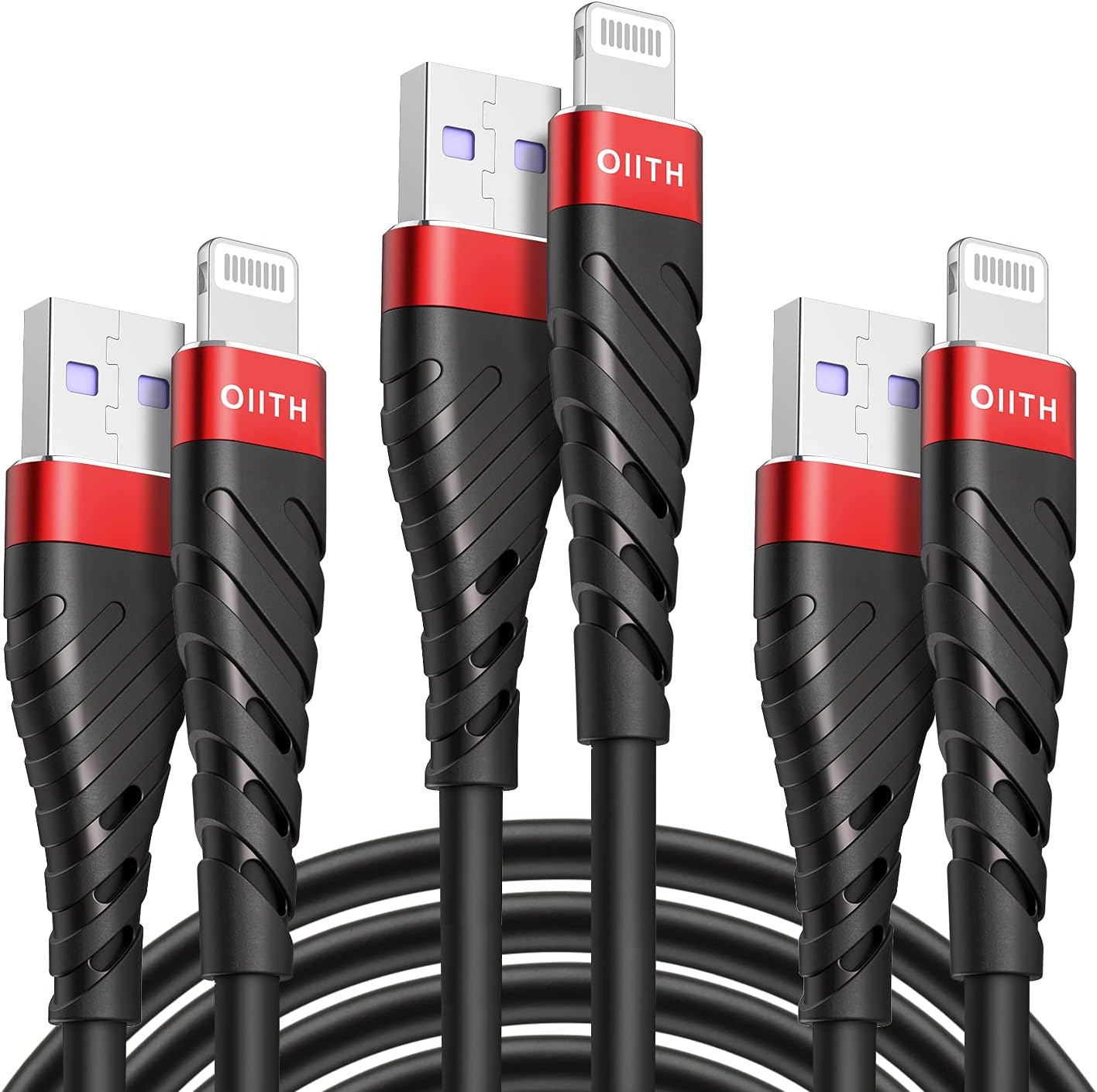 - Apple MFi Certified iPhone Charger Cable 3 Pack 6 Ft, Long Lightning Charging Cord, Fast 2.4A iPhone USB Cord Compatible with iPhone12/11/XS/Max/XR/X/8/8P/7P/6
