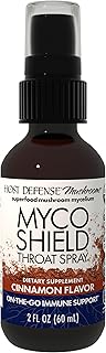 Host Defense MycoShield Throat Spray - Immune Health Support - Dietary Mushroom Supplement with Chaga, Reishi, Turkey Tail & More - On-The-Go Immune Support - Cinnamon Flavor, 2 fl oz (142 Servings)*