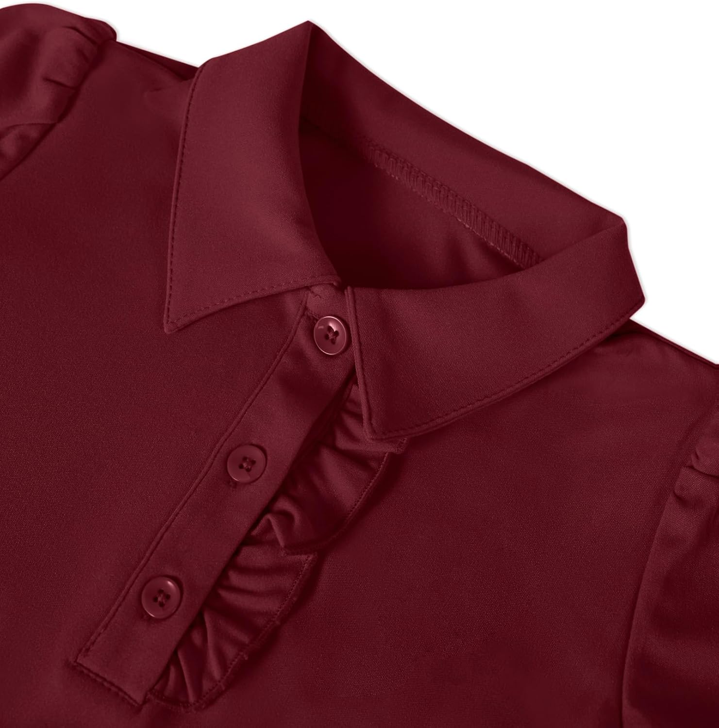 Hilinker Toddler Girls Ruffle Short Sleeve Polo Dress Cute Heart Print Uniform Dresses - Image 3