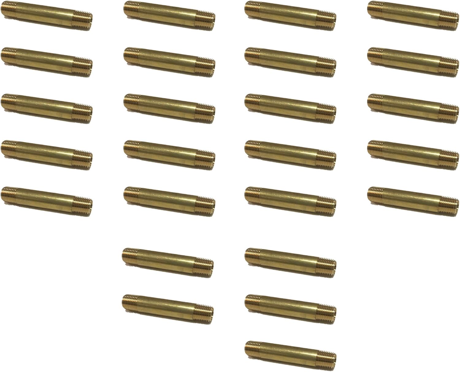 Brass Long Nipple 1/4 X 1/4, 3 Length, Male NPT MNPT Fuel / AIR/ Water / Oil/ Gas WOG (Qty 25)
