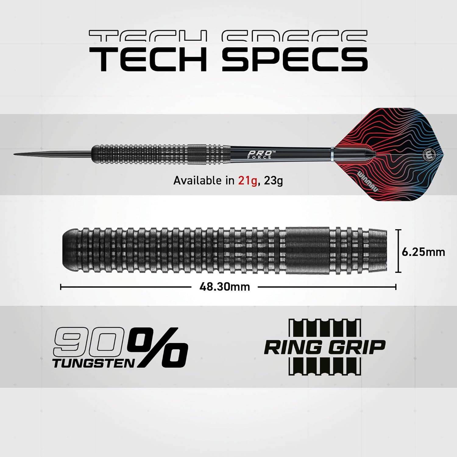 WINMAU Solaris Pro Specialist Tungsten Steeltip Darts Set with Flights and Shafts (Stems)