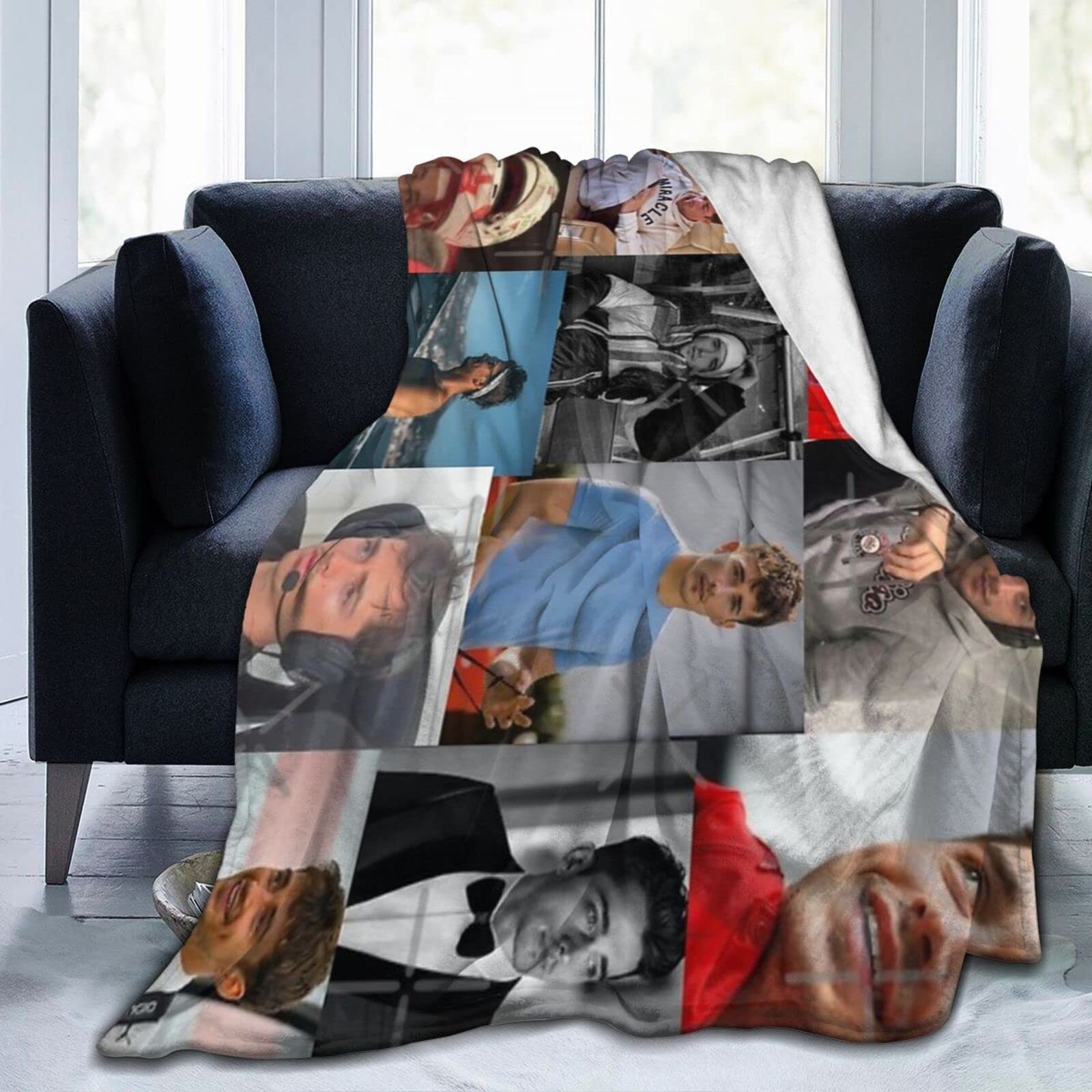 Cha-Rles Le-Clerc P-Icture Co-Llage Blanket Bed Throws Soft Plush Warm Comfortable Lightweight Soft Flannel Blankets 80"X60" Inch