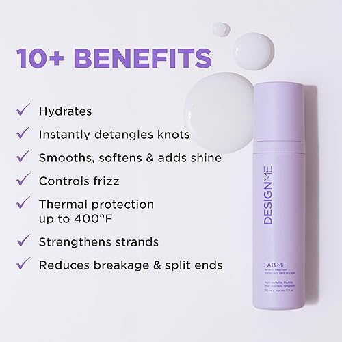 Miniatura 2 de DesignME FabME - Spray acondicionador sin enjuague  Acondicionador sin enjuague para cabello seco dañado  Spray desenredante  Tratamiento de cabello