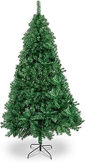 Bonnlo Upgraded Full 7 Feet Unlit Artificial Full 1100 Tips Branches Christmas Pine Tree with Sturdy Metal Legs