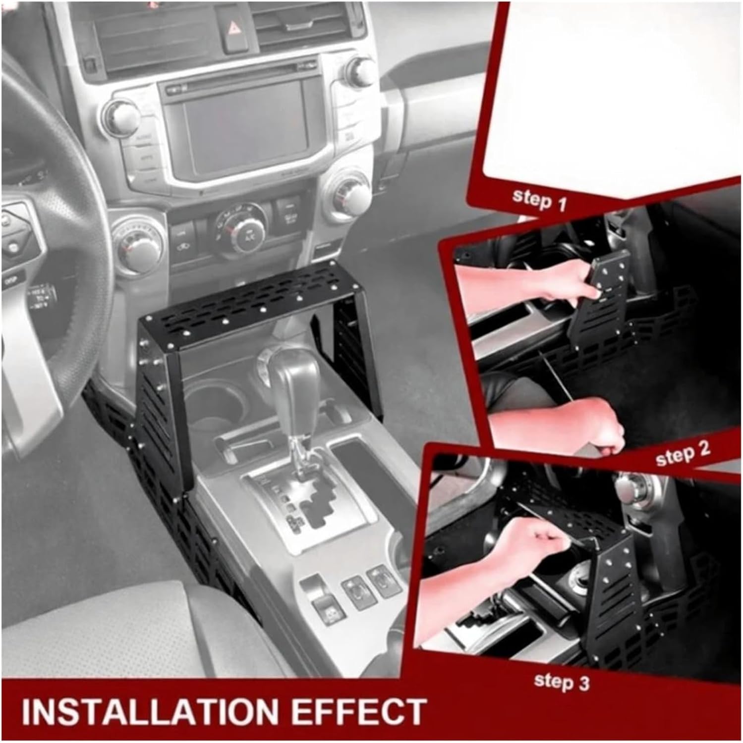 Center Console Bracket Storage Compatible for Toyota 4Runner 2010+ Grille Molle Multifunctional Box Accessories