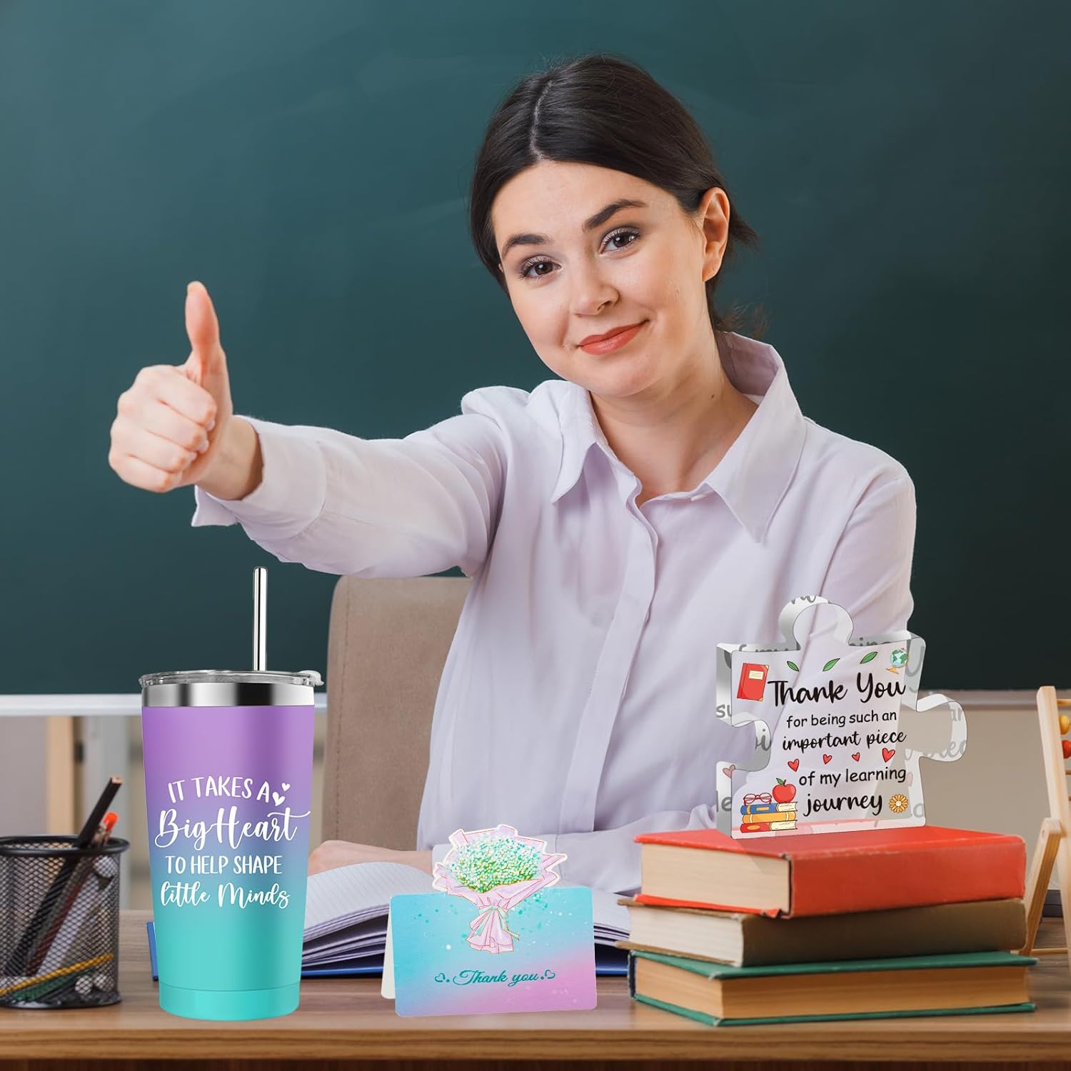 Valentines Day Gifts for Teachers, Teacher Appreciation Gifts for Women, Best Teacher Tumbler, Acrylic Plaque, Back to School Birthday Retirement 2026 Graduation Thank You for Teachers from Student - Image 3
