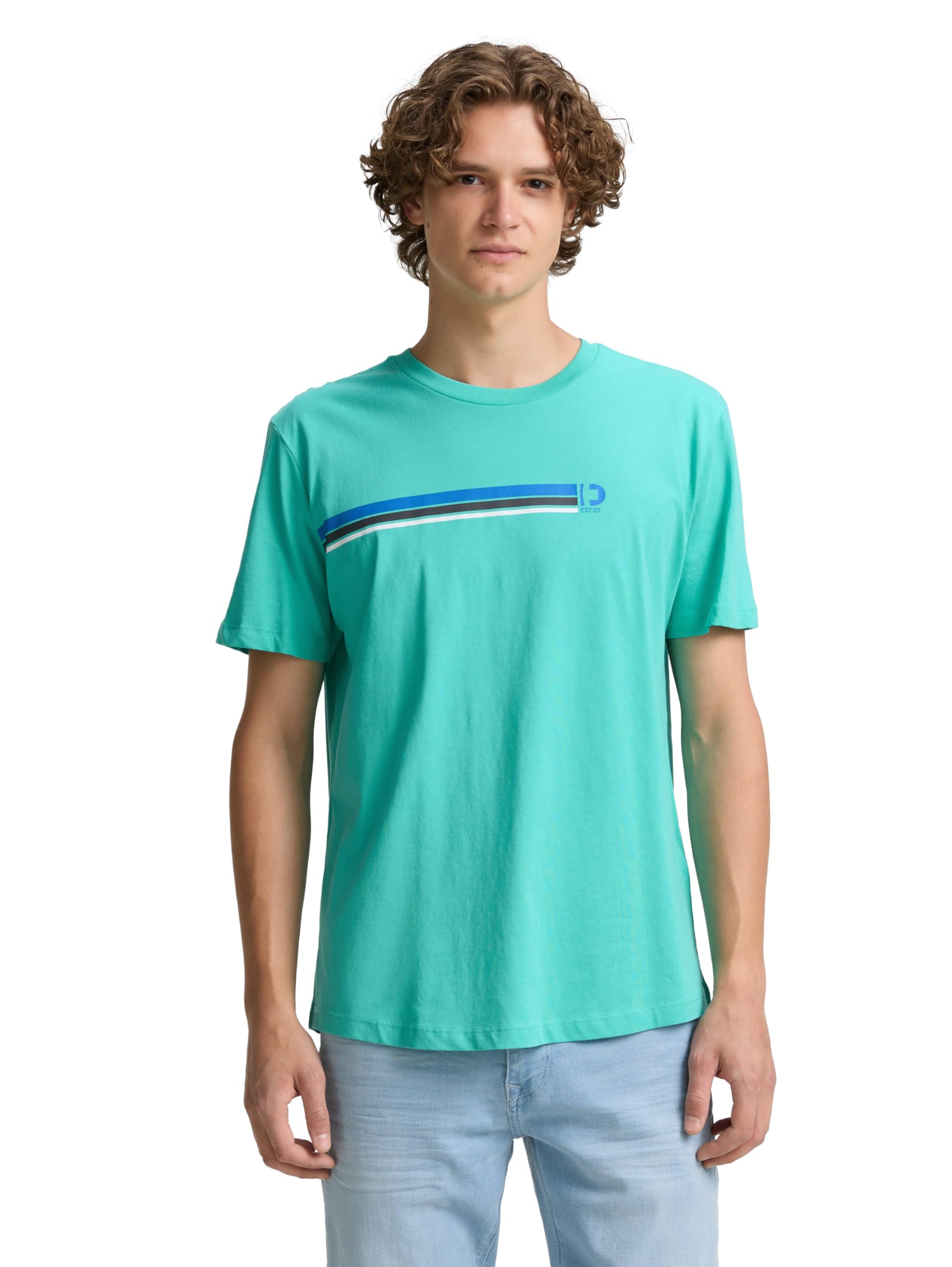 TOM TAILOR Denim Men's T-Shirt, 10950 - Waterfall Green, M