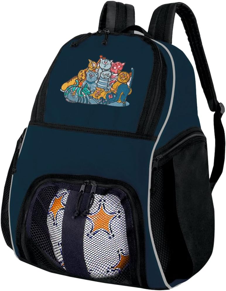 Broad Bay Crazy Cat Soccer Backpack or Cats Volleyball Ball Backpack