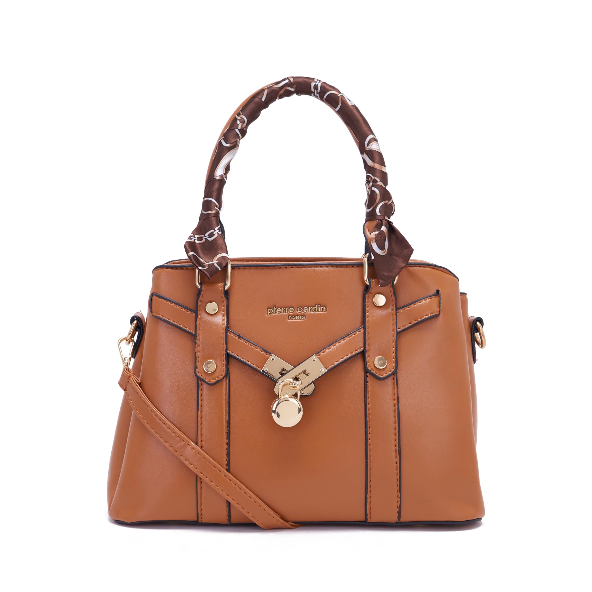 Pierre Cardin Classy Handheld PU Leather Bag For Women | Good Space With Zipper Compartment and Detachable Strap | Suitable For Office & Regular Use, Tan (B0CSZ437W4) Amazon Price History, Amazon Price Tracker