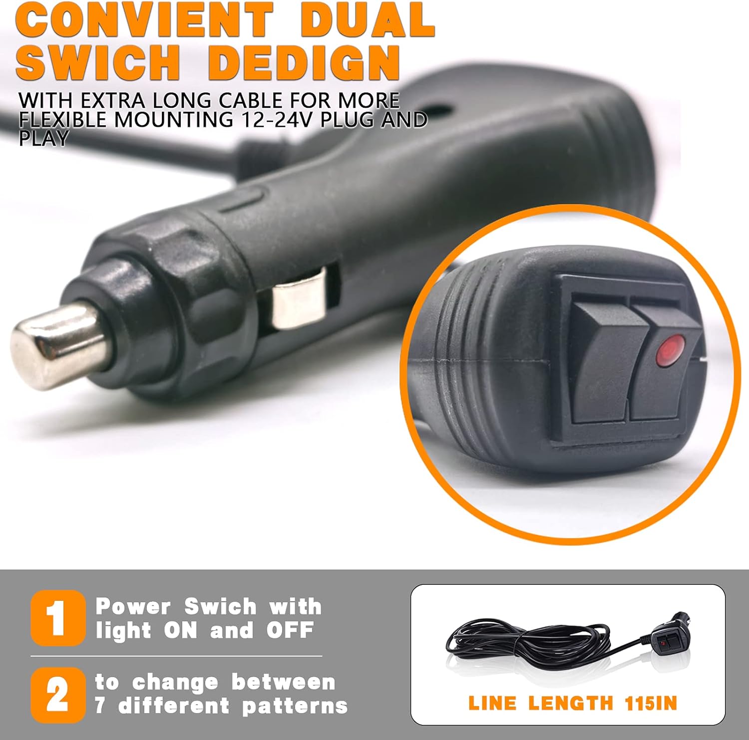 Strobe Lights for Trucks, White Amber 26" 54 LED Roof Top Double Side Emergency Security Flash Strobe Light Bar Warning Magnetic Base for Construction Vehicles Tow Trucks Vans Tractor Snowplow : Automotive