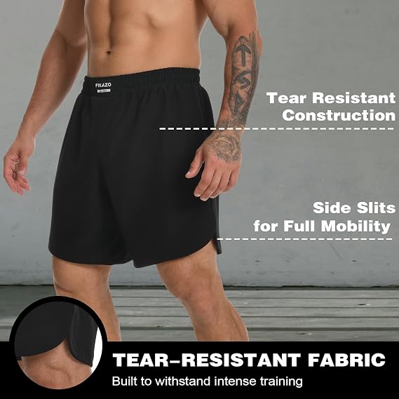 MMA Shorts Men - No Gi BJJ Grappling Shorts | MMA Shorts for Muay Thai, Boxing, Fight,Wrestling & Combat Training