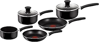 Delight 5 Piece Non Stick, All hobs Compatible excluding Induction, Black B470S544