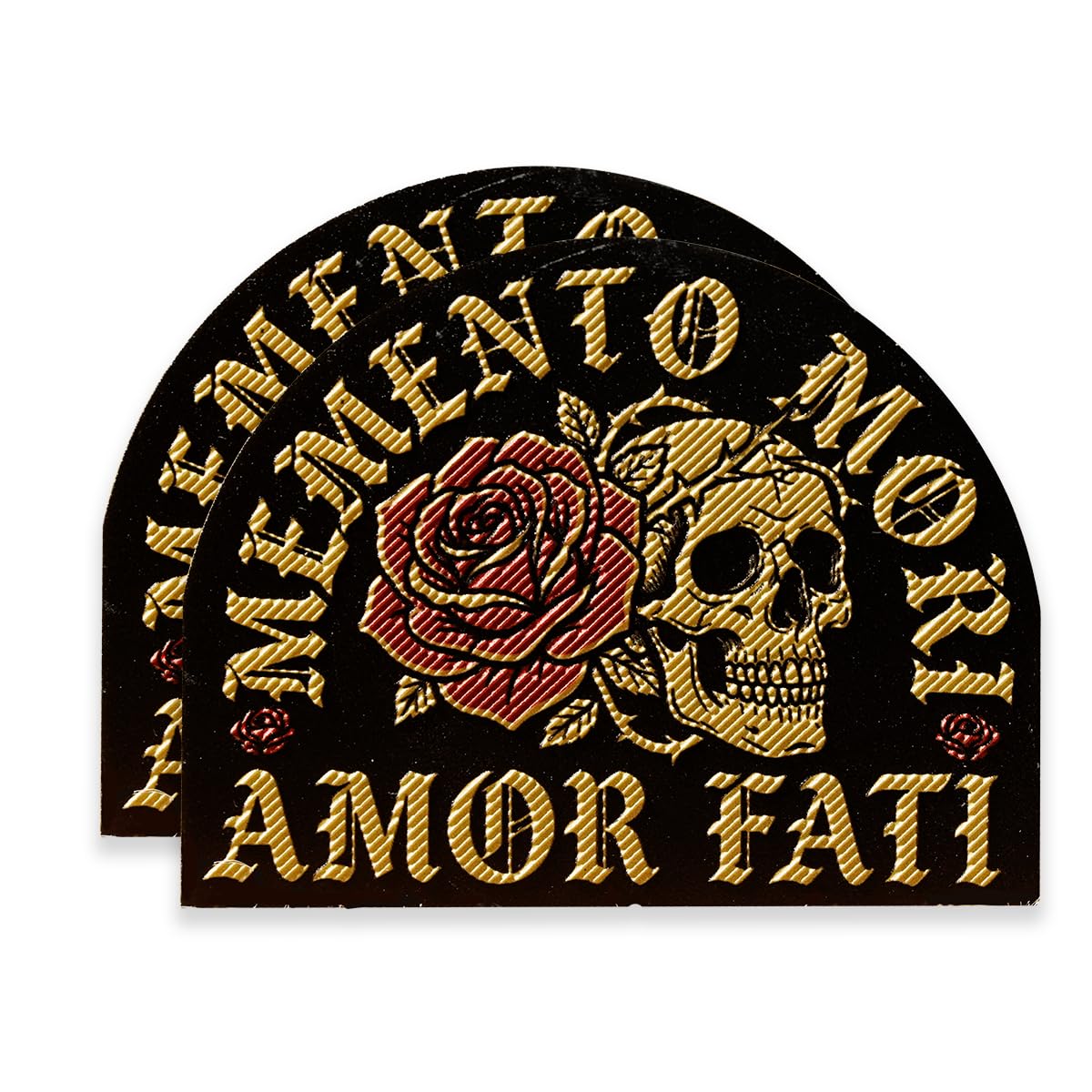 View 1 of (2PCs) Memento Mori Stoicism Patch Iron On TPU Patch