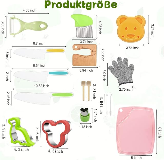 Foto 4 de 8 de LETTO & TAILOR Set de Cuchillos de Cocina para niños, Que Incluye Cuchillos de Cocina para niños