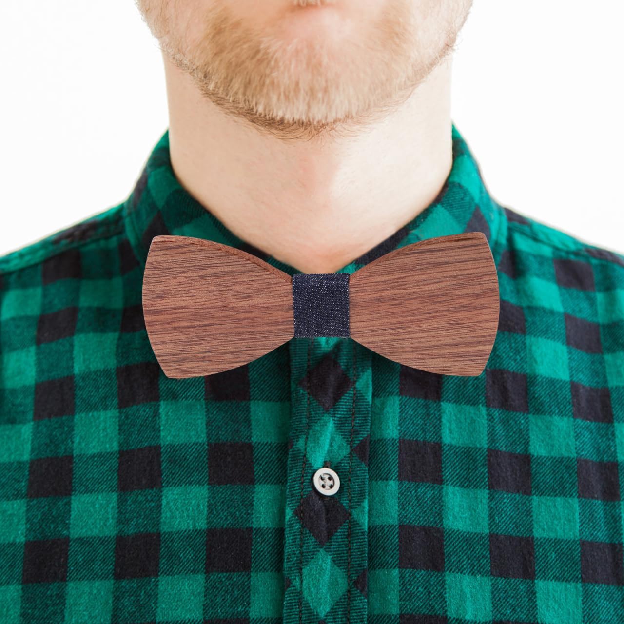 Abaodam Wooden Bowtie for Men Adjustable Handmade Wood Bowknot Cravat Wedding Party Festival Accessory 4.72X2.16 Inch