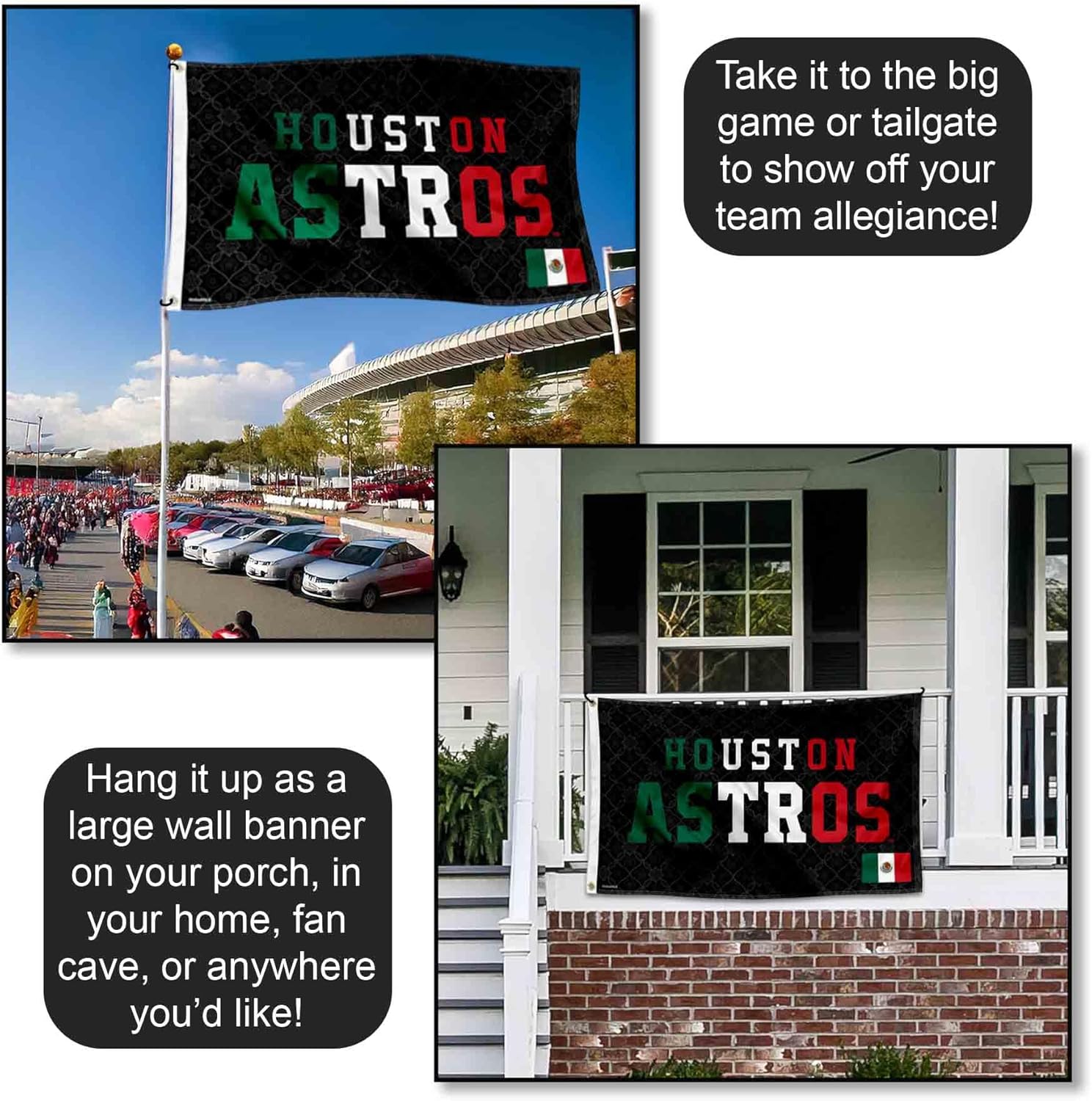 Houston Astros Mexico Mexican Colors 3x5 Foot Grommet Banner Flag - Image 4