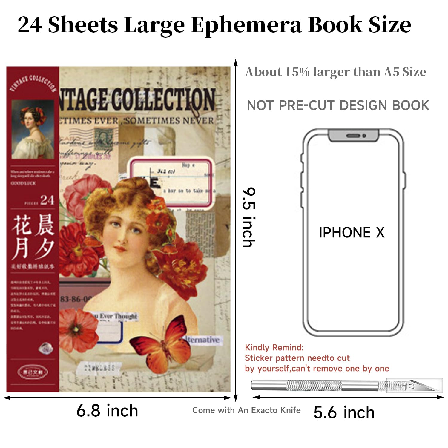 800+ Stickers Scrapbooking Vintage - 24 Fogli, Tema Verde, Per Diari, Album E Decorazioni - Foto 3