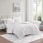 Casa Platino Ensemble de consolateurs jumeaux 2 Pièce - blanc - 300 GSM Remplir le poids vers le bas Alternative toutes saisons - Microfibre brossée pré-lavée - Oeko-TEX - Onglets d'angle - 66"×88"