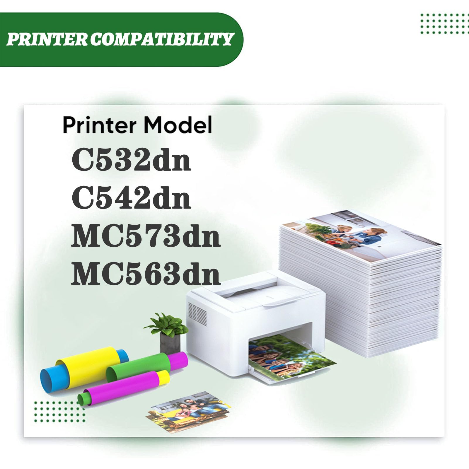 46490608 46490607 46490606 46490605 Cartuccia toner ad alta capacità compatibile con le stampanti Per OKI C532dn, C542dn, MC573dn, MC563dn yellow