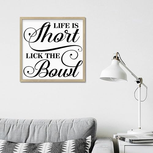 Miniatura 5 de Rustic Wooden Wall Table Sign Life Is Short Lick The Bowl Country Wall Décor for Window Country Wooden Sign Table Wall Decor Sign Gift 12x12in