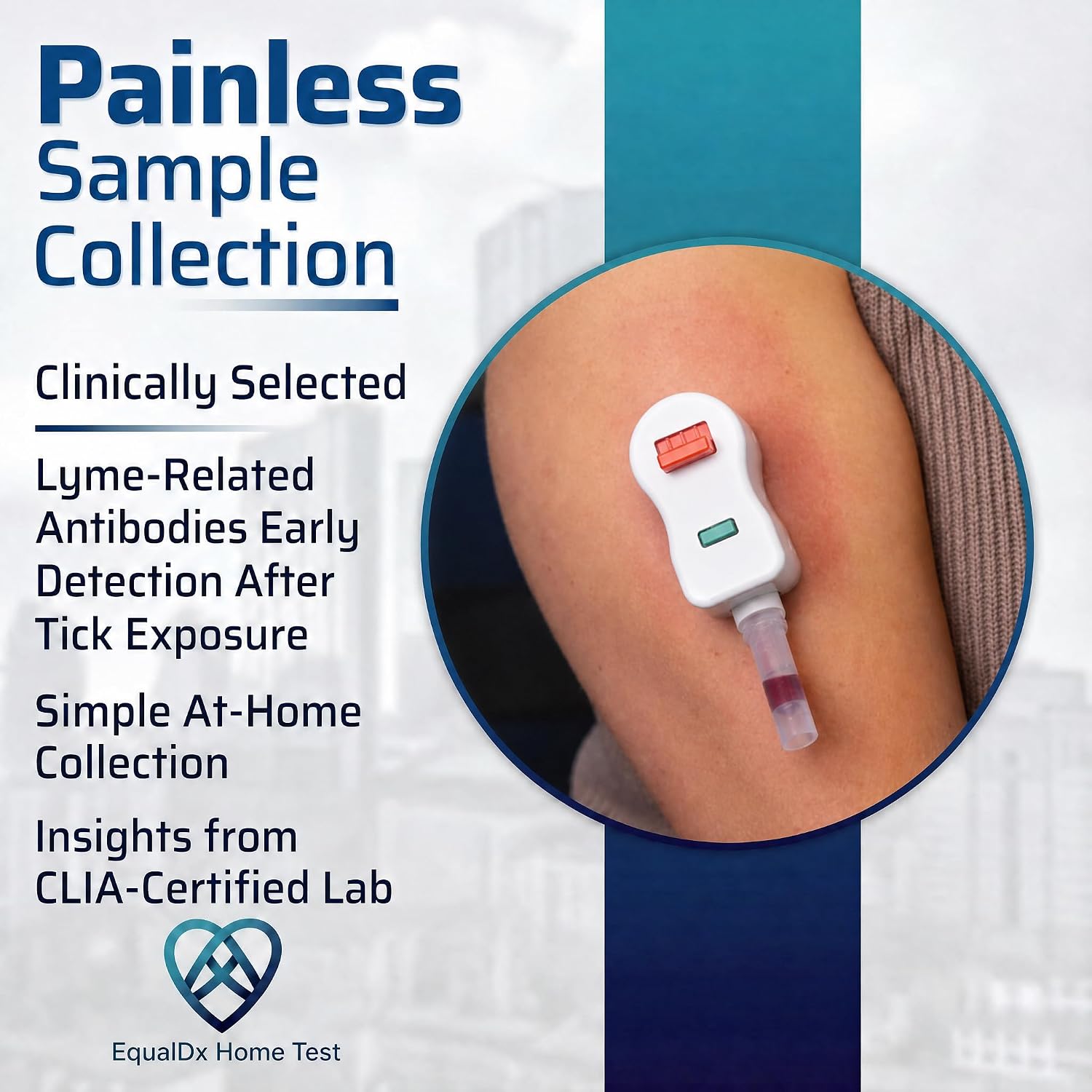 Lyme Disease Test Kit – Easy At-Home and Pain-Free Detection After Tick Exposure – Fast & Accurate Results, Reliable Borrelia Bacteria Screening for Convenient and Effective Testing