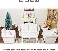 Vista 7 de Sofá de casa de muñecas Cutemini con cojín, sofá en miniatura a escala 1:12, sillón con brazos, muebles para sala de estar, silla de lectura