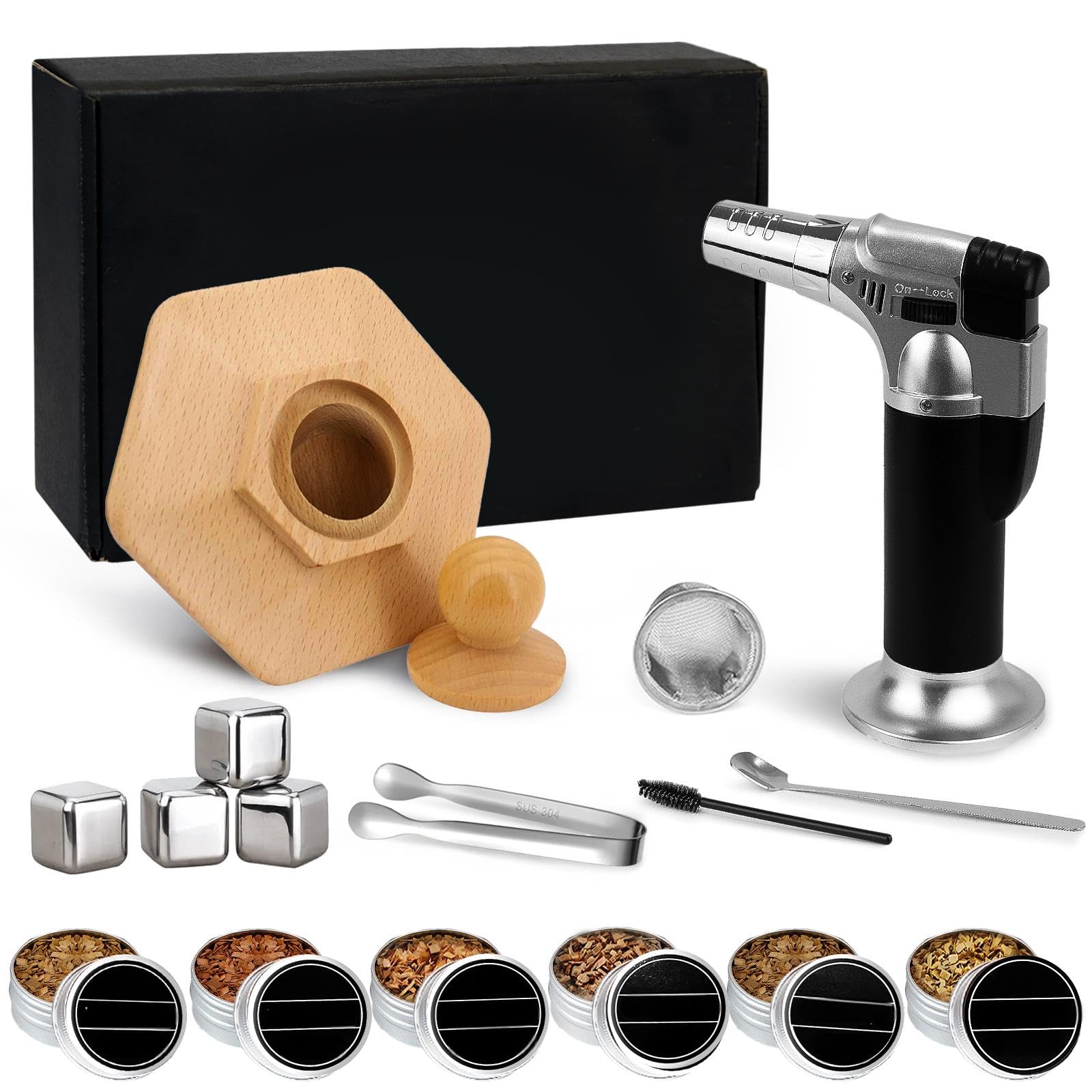 Kit Affumicatore Per Cocktail Con Torcia E 6 Gusti Di Legno - Ideale Per Whisky, Bourbon E Bevande Affumicate - Foto 13