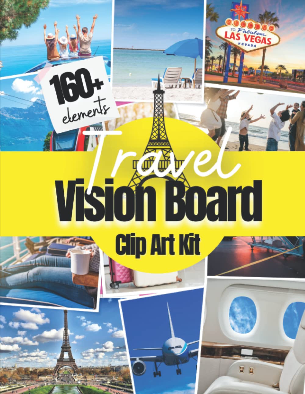 Travel Vision Board Clip Art Kit: 160+ Pictures, Quotes and Words Travel Vision Board Kit for Adults Supplies ( magazines for vision board ) (Vision Board Supplies)