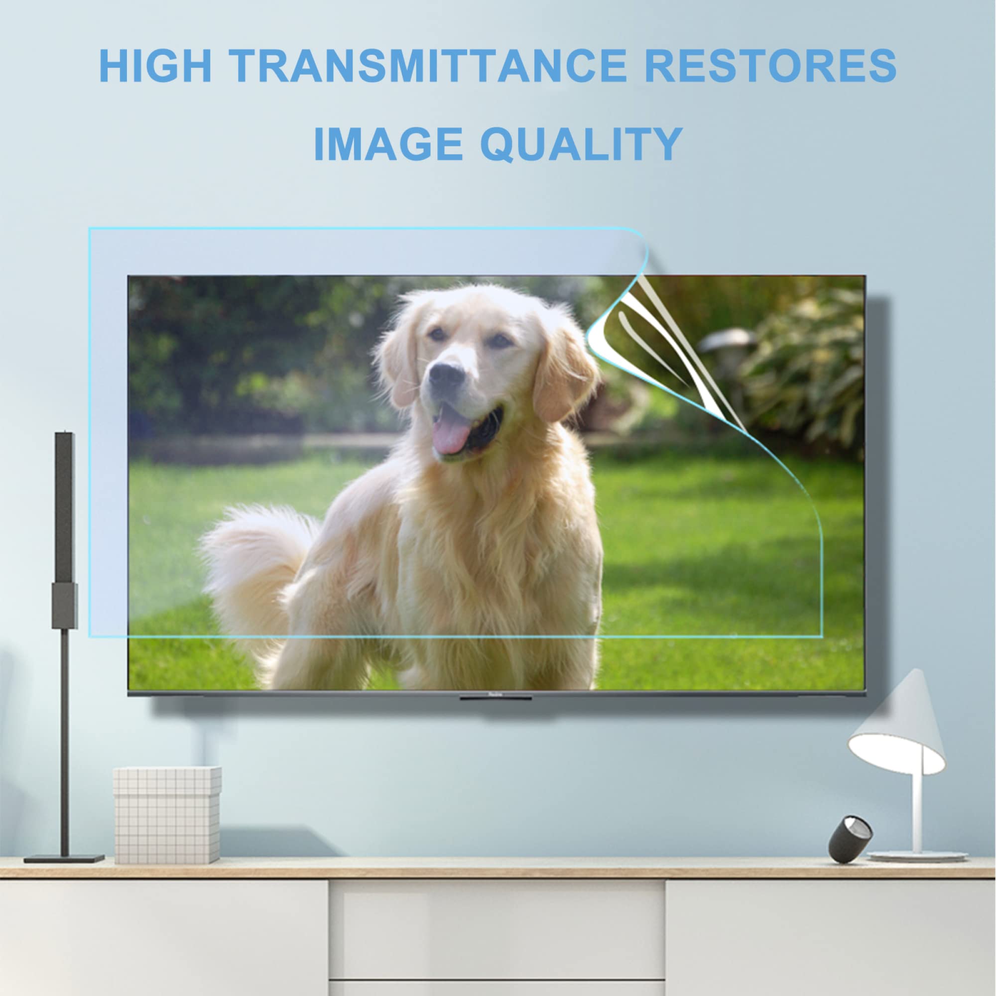 Pellicola protettiva anti luce blu per TV da 43-75 pollici, universale per monitor, antigraffio, antiriflesso, con filtro di protezione per gli occhi, superficie opaca, anti(60 pollici 1327x749 mm