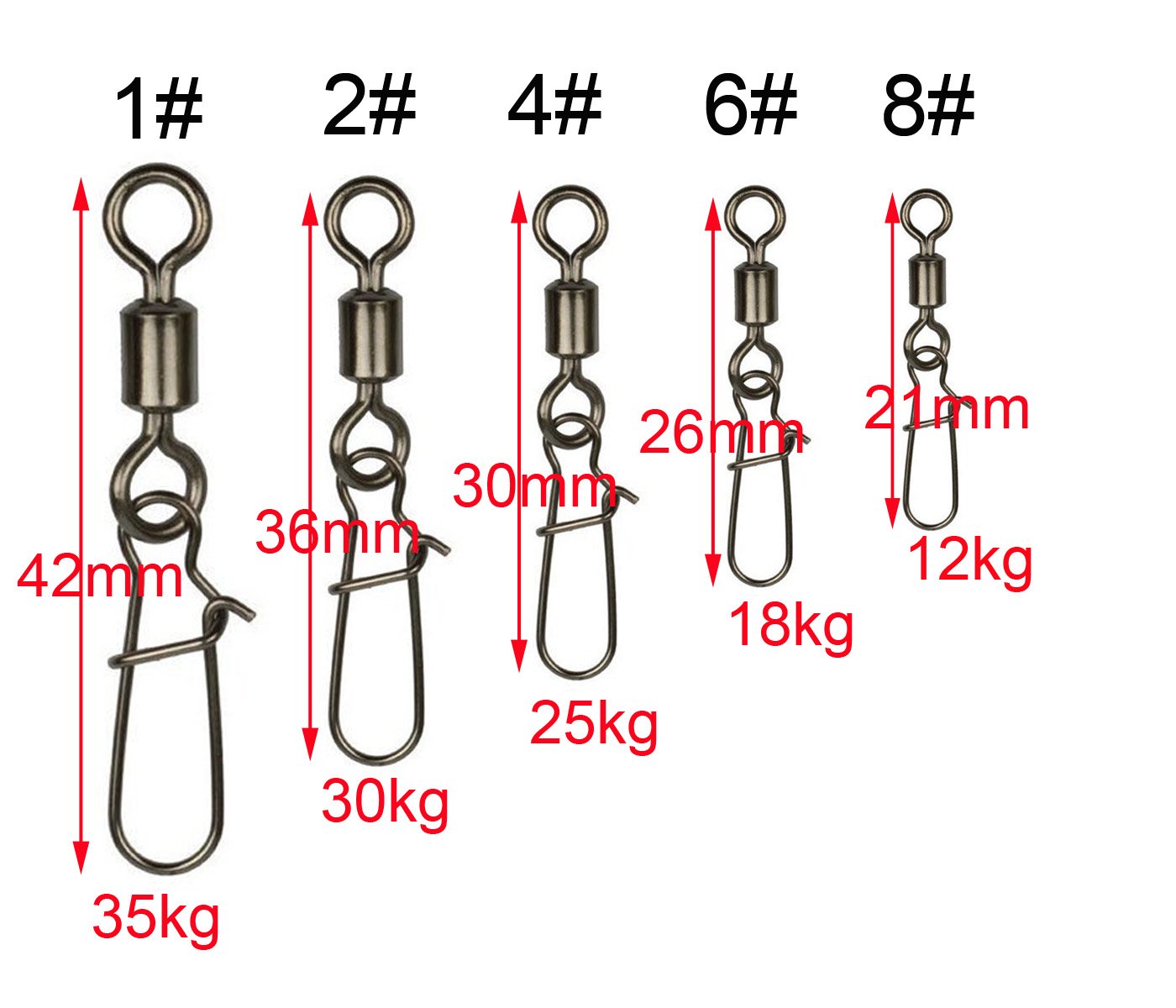 Émerillons De Pêche Classiques – Lot De 20, Taille 12, En Acier Résistant Pour Pêche En Mer Ou En Rivière