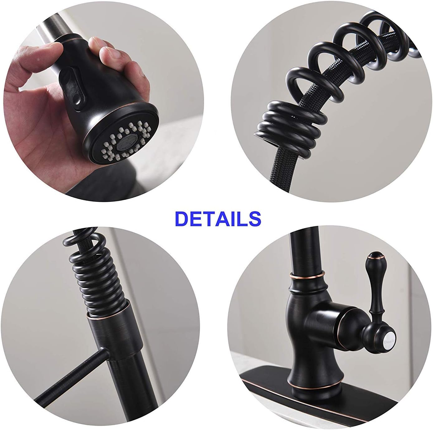 🔥 Flash Sale Comllen Commercial Oil Rubbed Bronze Pull Down Kitchen Sink Faucet, Pull Out Sprayer Kitchen Faucet With Cover Plate