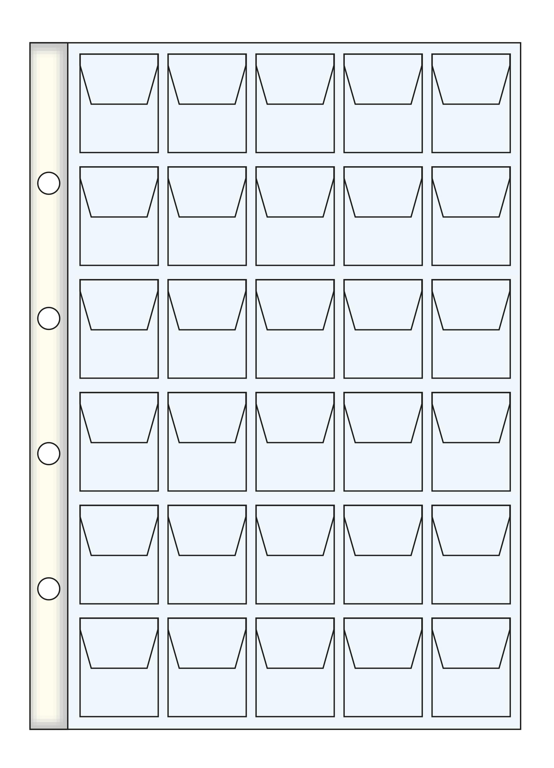 Master Phil Pagine per Monete a 4 Fori Confezione da 10 Fogli (30 caselle 35x40mm)