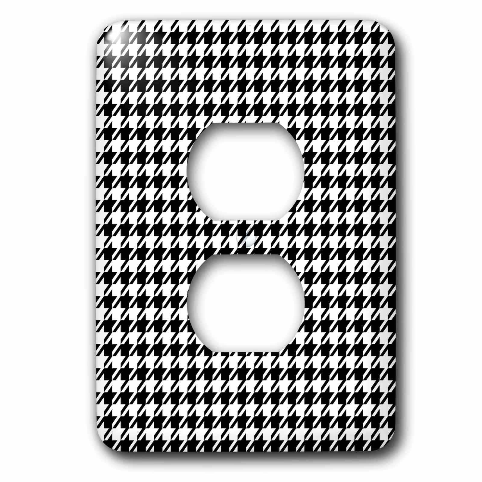Couvercle de prise 2 dents de chien noir blanc plaque murale de finition
