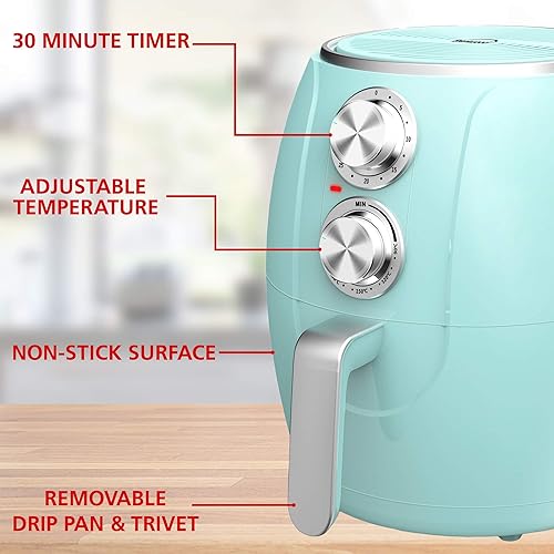 Miniatura 8 de Brentwood Freidora de aire eléctrica pequeña de 3.2 cuartos de galón, temporizador y control de temperatura (negro, cobre) (AF-300BKC)