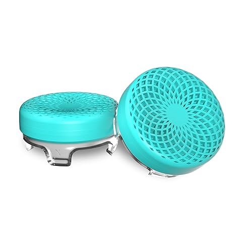 Miniatura 4 de KontrolFreek Lotus para Xbox One y Xbox Series X Controller Thumbsticks de rendimiento 2 cóncavos de altura media Verde azuladotransparente