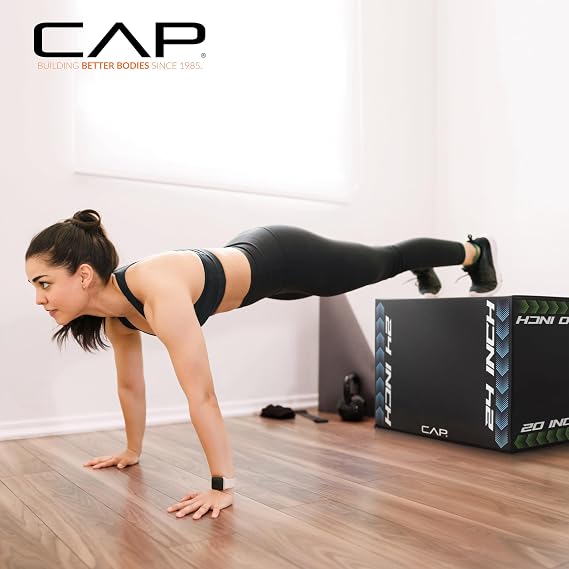 CAP Barbell 3-in-1 Foam Plyometric Jump Box Adjustable Heights for Home Gym, HIIT, Step-Ups, Agility Drills & Strength Training