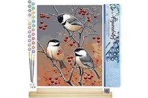 Figured Art Paint by Numbers Kit for Adults Birds and Fruit Tree...